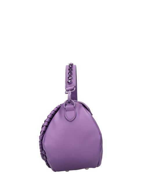 Eco-leather bag, rhinestones and studs LA CARRIE | ANDROMEDA MED.HAND BAGVIOLA